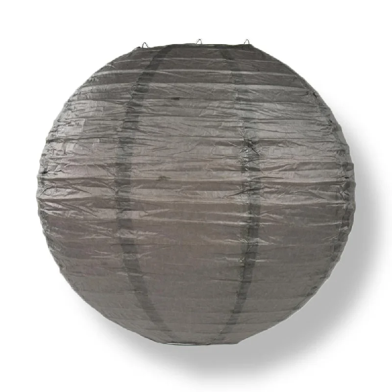 30" Driftwood Grey Jumbo Round Paper Lantern, Even Ribbing, Chinese Hanging Wedding & Party Decoration 30" Driftwood Grey Jumbo Round Paper Lantern, Even Ribbing, Chinese Hanging Wedding & Party Decoration