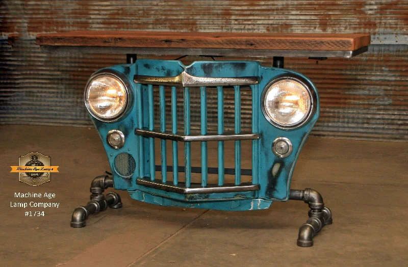 Steampunk Industrial / Original vintage 50's Jeep Willys Grille / Table Sofa Hallway / Table #1734 sold Steampunk Industrial / Original vintage 50's Jeep Willys Grille / Table Sofa Hallway / Table #1734 sold