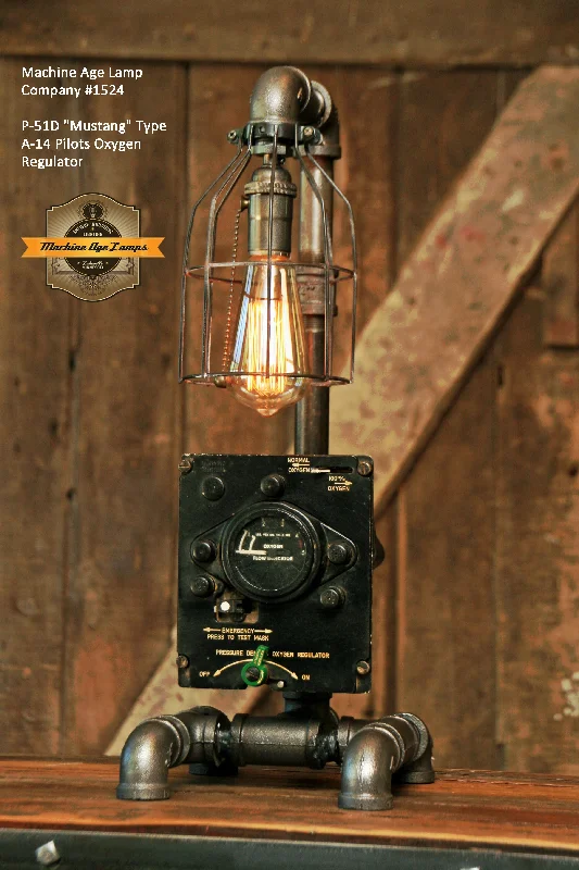 Steampunk Industrial / P-51D "Mustang / Aviation / Airplane Instrument Panel / Lamp #1524 Steampunk Industrial / P-51D "Mustang / Aviation / Airplane Instrument Panel / Lamp #1524