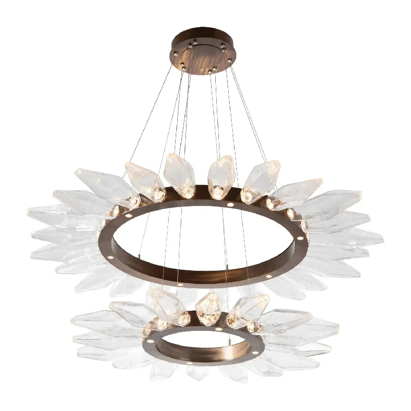 Track lighting with a chunky, bold designRock Crystal Radial Ring Two Tier, 56-Inch Track lighting with a chunky, bold designRock Crystal Radial Ring Two Tier, 56-Inch