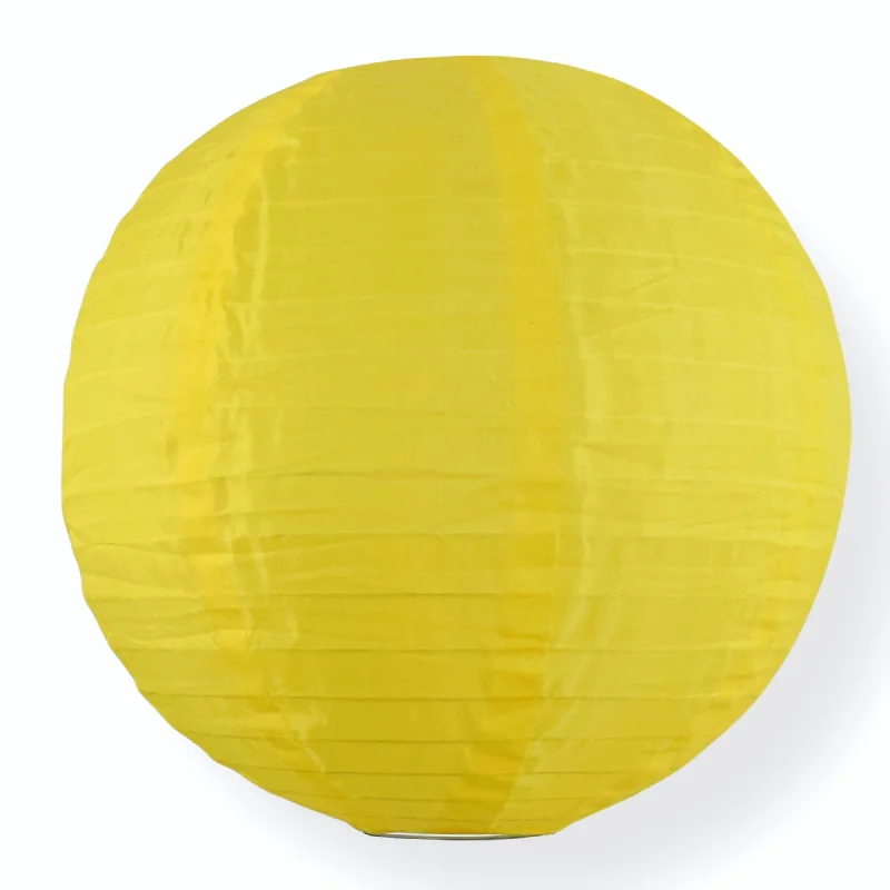 30" Yellow Jumbo Shimmering Nylon Lantern, Even Ribbing, Durable, Dry Outdoor Hanging Decoration 30" Yellow Jumbo Shimmering Nylon Lantern, Even Ribbing, Durable, Dry Outdoor Hanging Decoration