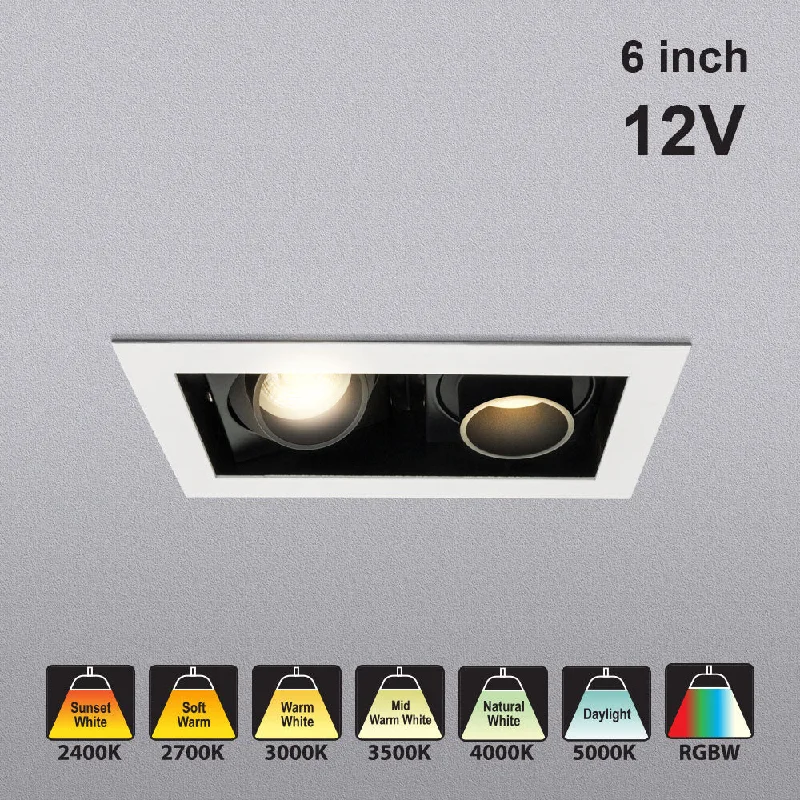 VBD-MTR-74T Low Voltage IC Rated Downlight LED Light Fixture, 6 inch Rectangular White VBD-MTR-74T Low Voltage IC Rated Downlight LED Light Fixture, 6 inch Rectangular White