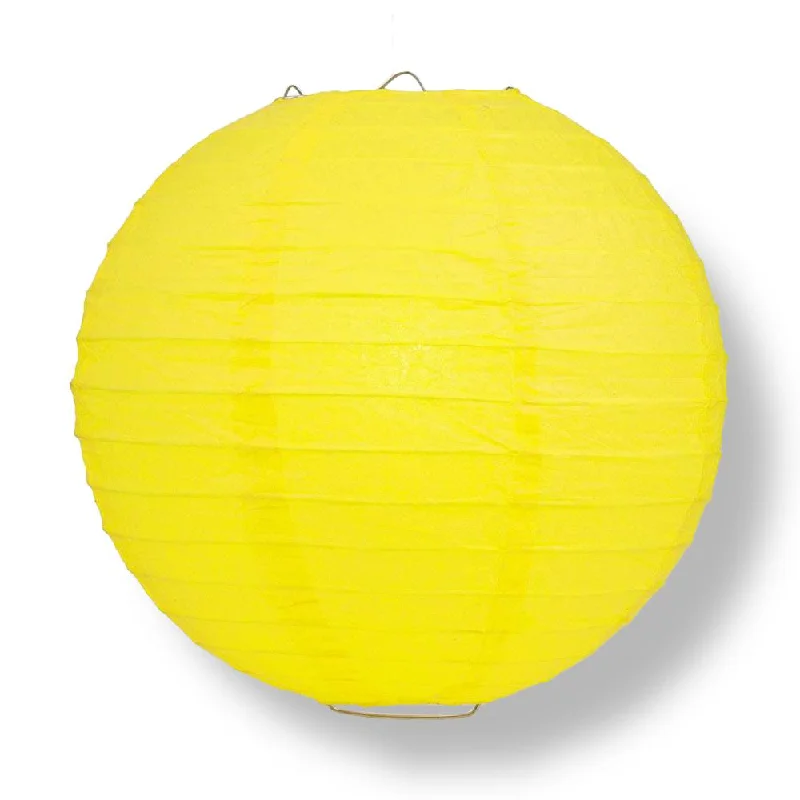 30" Yellow Jumbo Round Paper Lantern, Parallel Ribbing, Chinese Hanging Wedding & Party Decoration 30" Yellow Jumbo Round Paper Lantern, Parallel Ribbing, Chinese Hanging Wedding & Party Decoration