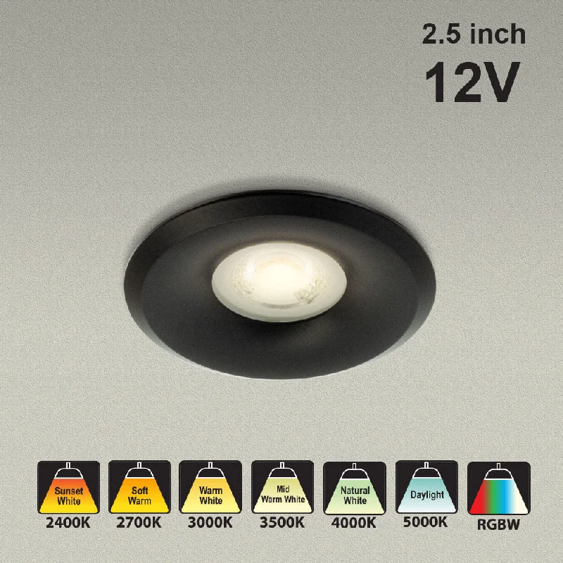 VBD-MTR-8B Low Voltage IC Rated Downlight LED Light Fixture, 2.5 inch Round Black