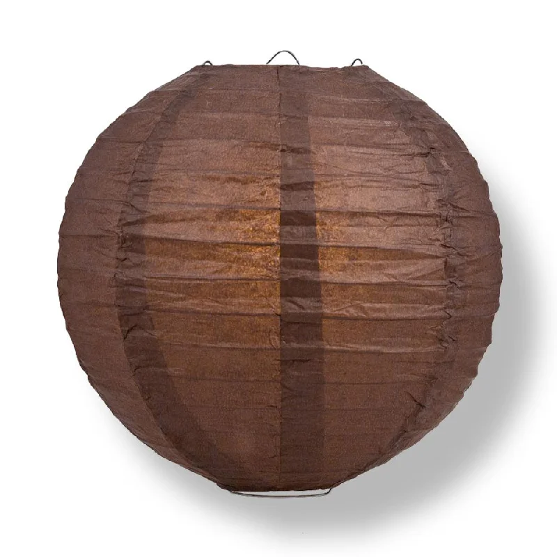 BLOWOUT 30" Brown Jumbo Round Paper Lantern, Even Ribbing, Chinese Hanging Wedding & Party Decoration BLOWOUT 30" Brown Jumbo Round Paper Lantern, Even Ribbing, Chinese Hanging Wedding & Party Decoration