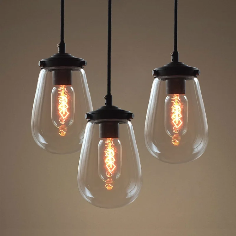 Shock - Resistant Industrial Lighting for Vibrating Machinery AreasGlobe Clear Glass Pendant Light Pack of 3 Shock - Resistant Industrial Lighting for Vibrating Machinery AreasGlobe Clear Glass Pendant Light Pack of 3