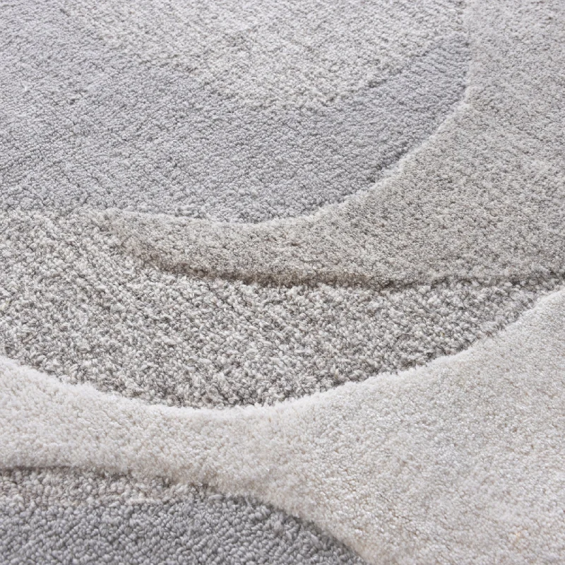 Flint Hand Tufted Wool Rug - Ivory & Grey