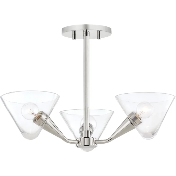 Track lighting with adjustable armsIsabella 3-Light Semi Flush