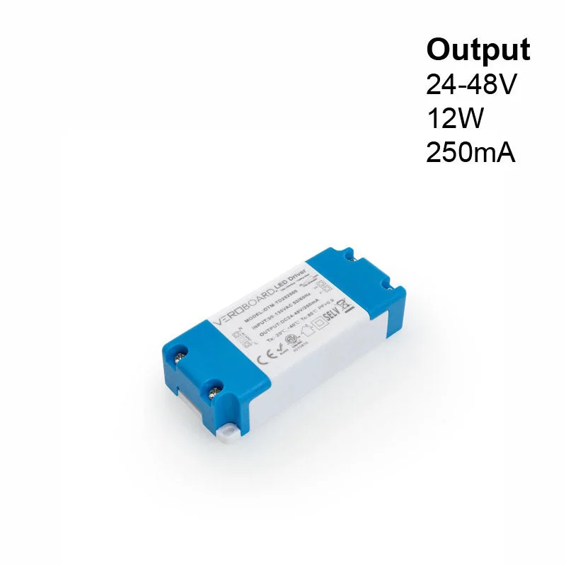 OTM-TD252500-250-12 Constant Current LWED Driver, 250mA 24-48V 12W Dimmable