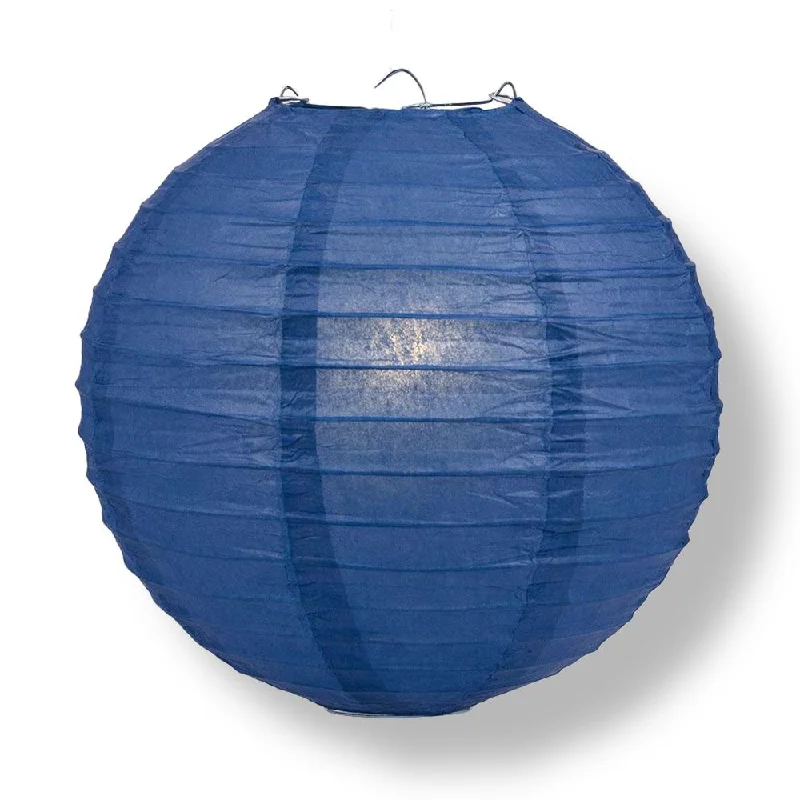 30" Navy Blue Jumbo Round Paper Lantern, Even Ribbing, Chinese Hanging Wedding & Party Decoration 30" Navy Blue Jumbo Round Paper Lantern, Even Ribbing, Chinese Hanging Wedding & Party Decoration