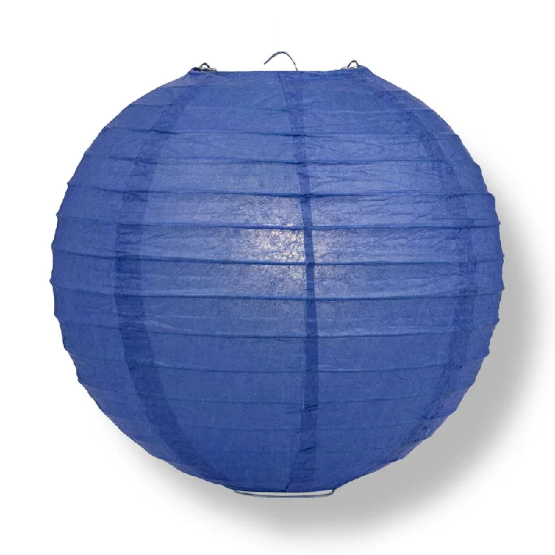 30" Dark Blue Jumbo Round Paper Lantern, Even Ribbing, Chinese Hanging Wedding & Party Decoration 30" Dark Blue Jumbo Round Paper Lantern, Even Ribbing, Chinese Hanging Wedding & Party Decoration