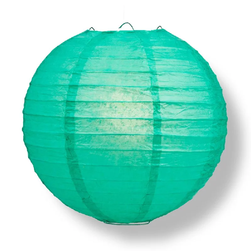 BLOWOUT 36" Teal Green Jumbo Round Paper Lantern, Even Ribbing, Chinese Hanging Wedding & Party Decoration BLOWOUT 36" Teal Green Jumbo Round Paper Lantern, Even Ribbing, Chinese Hanging Wedding & Party Decoration