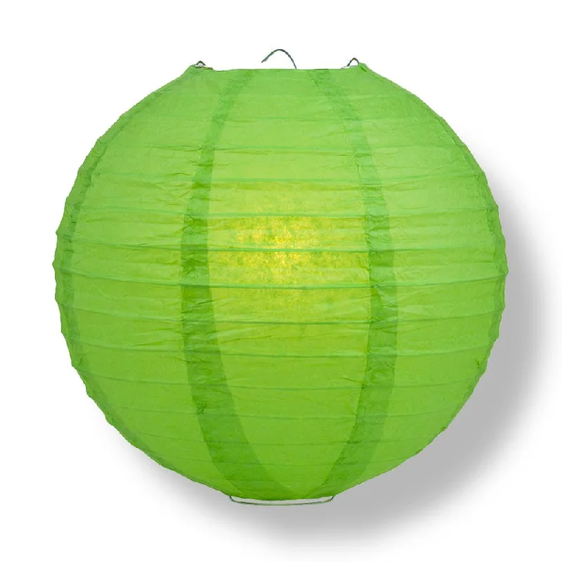 BLOWOUT 30" Grass Greenery Jumbo Round Paper Lantern, Even Ribbing, Chinese Hanging Wedding & Party Decoration BLOWOUT 30" Grass Greenery Jumbo Round Paper Lantern, Even Ribbing, Chinese Hanging Wedding & Party Decoration