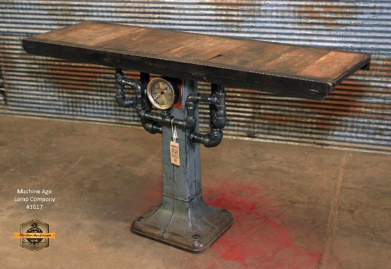 Steampunk Industrial / Antique Machinery Base and Top / Steam Gauge / Table / Console / #1617 sold Steampunk Industrial / Antique Machinery Base and Top / Steam Gauge / Table / Console / #1617 sold