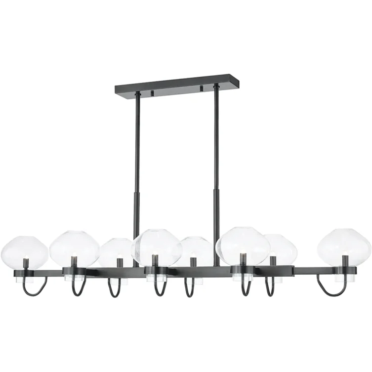 Contemporary track lighting in black finishKorey 8-Light Linear