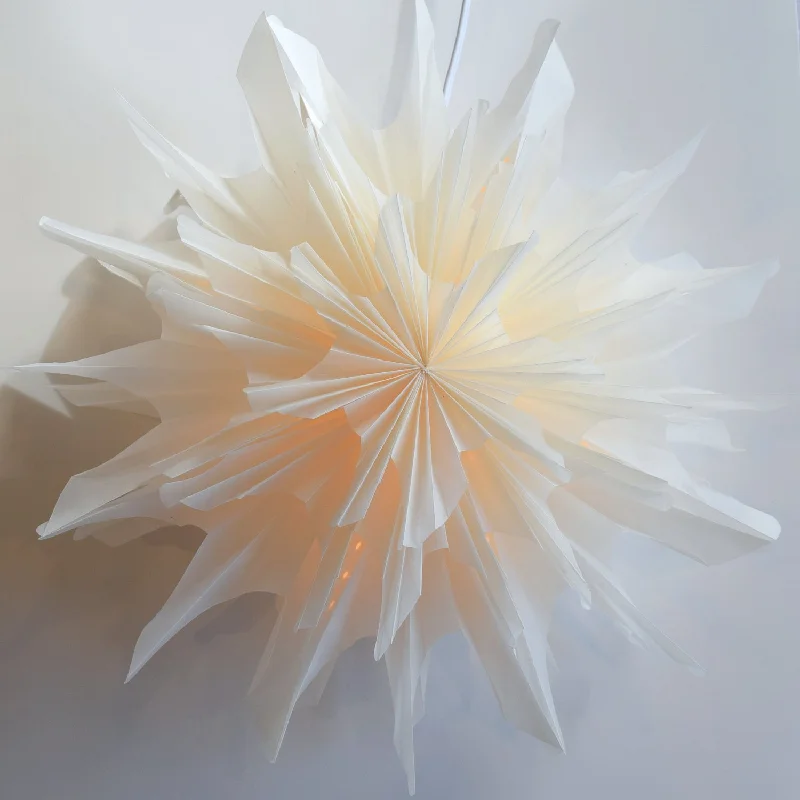 White Icicle Snowflake Lantern Pizzelle Design - Great With or Without Lights - Ideal for Holiday and Snowflake Decorations, Weddings, Parties, and Home Decor White Icicle Snowflake Lantern Pizzelle Design - Great With or Without Lights - Ideal for Holiday and Snowflake Decorations, Weddings, Parties, and Home Decor