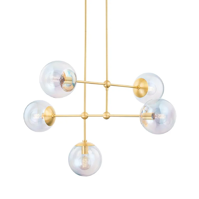 Track lighting with a brushed nickel finishOphelia Chandelier
