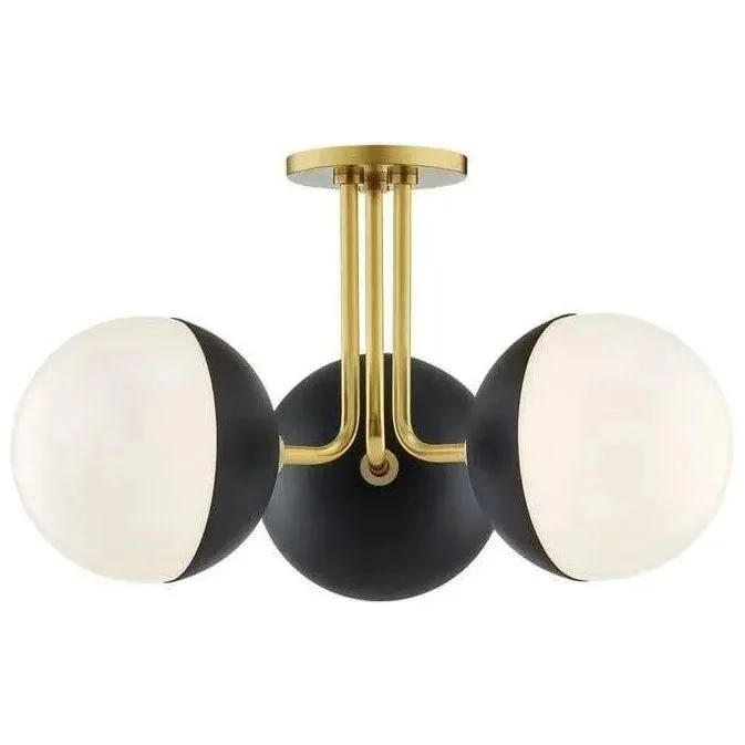 Track lighting with frosted glass shadesRenee Semi Flush Mount