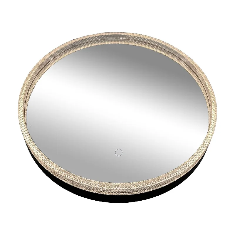 Track lighting with a brushed nickel finishReflections Round LED Mirror