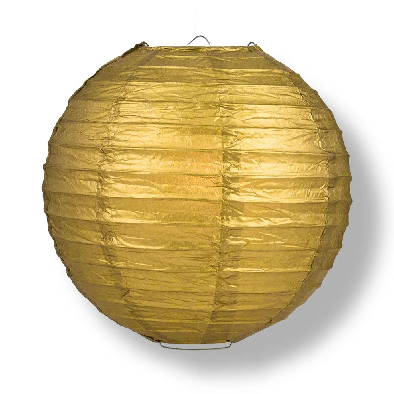 36" Gold Jumbo Round Paper Lantern, Even Ribbing, Chinese Hanging Wedding & Party Decoration 36" Gold Jumbo Round Paper Lantern, Even Ribbing, Chinese Hanging Wedding & Party Decoration