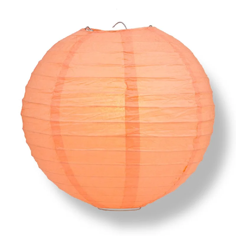 BLOWOUT 30" Peach / Orange Coral Jumbo Round Paper Lantern, Even Ribbing, Chinese Hanging Wedding & Party Decoration BLOWOUT 30" Peach / Orange Coral Jumbo Round Paper Lantern, Even Ribbing, Chinese Hanging Wedding & Party Decoration