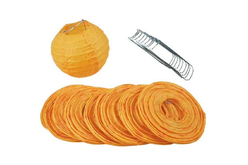 4" Papaya Round Paper Lantern, Even Ribbing, Hanging Decoration (10 PACK) (String Light Sold Separately) 4" Papaya Round Paper Lantern, Even Ribbing, Hanging Decoration (10 PACK) (String Light Sold Separately)