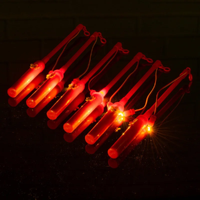 Red 12" Paper Lantern Holder Walking Stick and LED Light (Battery Operated, 6 PACK) Red 12" Paper Lantern Holder Walking Stick and LED Light (Battery Operated, 6 PACK)