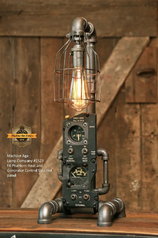 Steampunk Industrial / F4 Phantom / Aviation / Airplane Instrument Panel / Lamp #1523 sold Steampunk Industrial / F4 Phantom / Aviation / Airplane Instrument Panel / Lamp #1523 sold