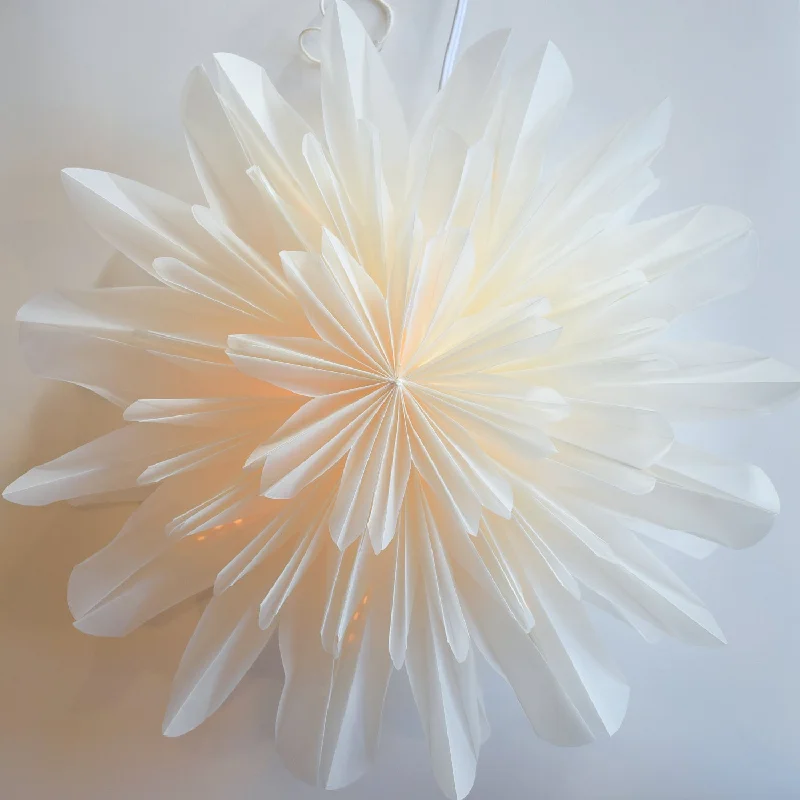 White Snowfall Snowflake Lantern Pizzelle Design - Great With or Without Lights - Ideal for Holiday and Snowflake Decorations, Weddings, Parties, and Home Decor White Snowfall Snowflake Lantern Pizzelle Design - Great With or Without Lights - Ideal for Holiday and Snowflake Decorations, Weddings, Parties, and Home Decor