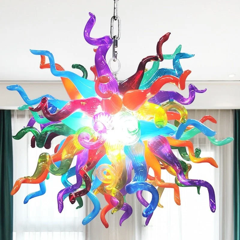 New Art Glass Chandeliers For Dining Room Creative Bright Colored Hand Blown Glass New Art Glass Chandeliers For Dining Room Creative Bright Colored Hand Blown Glass