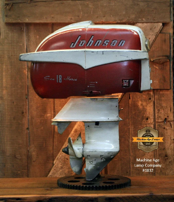 Steampunk Industrial / Antique Johnson Boat Motor / Nautical / Marine / Cabin / Lamp #1832 sold Steampunk Industrial / Antique Johnson Boat Motor / Nautical / Marine / Cabin / Lamp #1832 sold