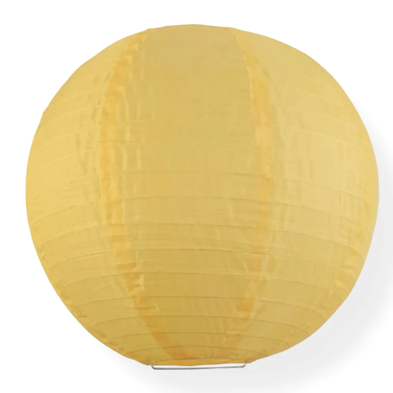 36" Golden Yellow Jumbo Shimmering Nylon Lantern, Even Ribbing, Durable, Dry Outdoor Hanging Decoration 36" Golden Yellow Jumbo Shimmering Nylon Lantern, Even Ribbing, Durable, Dry Outdoor Hanging Decoration