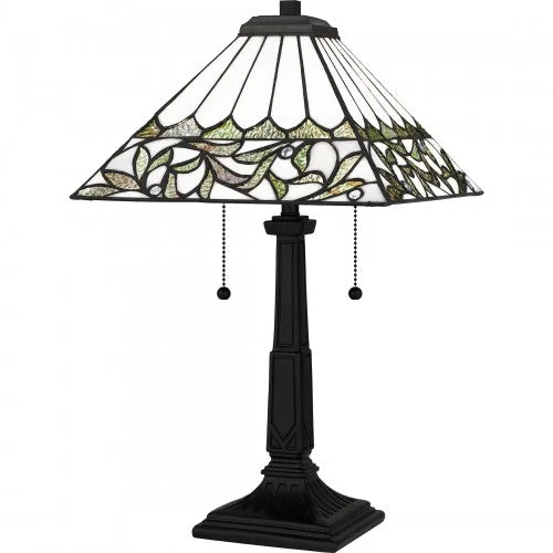 Track lighting with a decorative track designTiffany 2-Light Table Lamp
