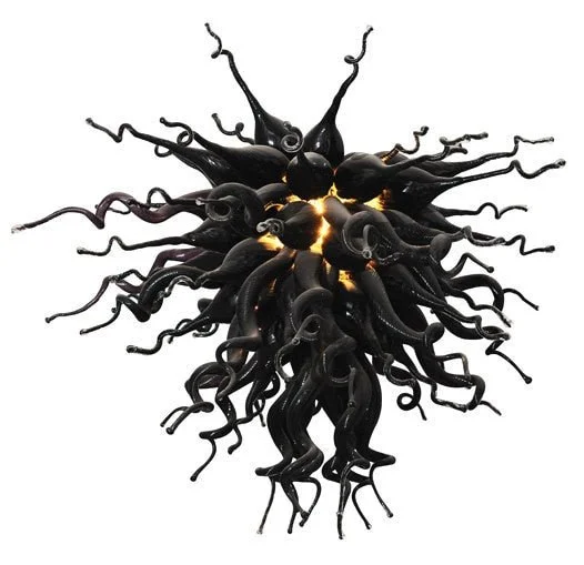 Black Blown Glass Decorative Led Chandeliers Lighting Living Room Kitchen Lamp Glass Ceiling Chandelier Black Blown Glass Decorative Led Chandeliers Lighting Living Room Kitchen Lamp Glass Ceiling Chandelier