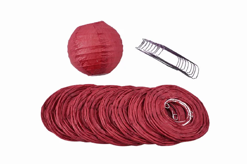 4" Velvet Red Round Paper Lantern, Even Ribbing, Hanging Decoration (10-Pack) (String Light Sold Separately) 4" Velvet Red Round Paper Lantern, Even Ribbing, Hanging Decoration (10-Pack) (String Light Sold Separately)