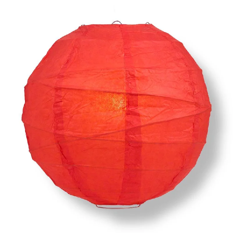 30" Red Jumbo Round Paper Lantern, Crisscross Ribbing, Chinese Hanging Wedding & Party Decoration 30" Red Jumbo Round Paper Lantern, Crisscross Ribbing, Chinese Hanging Wedding & Party Decoration