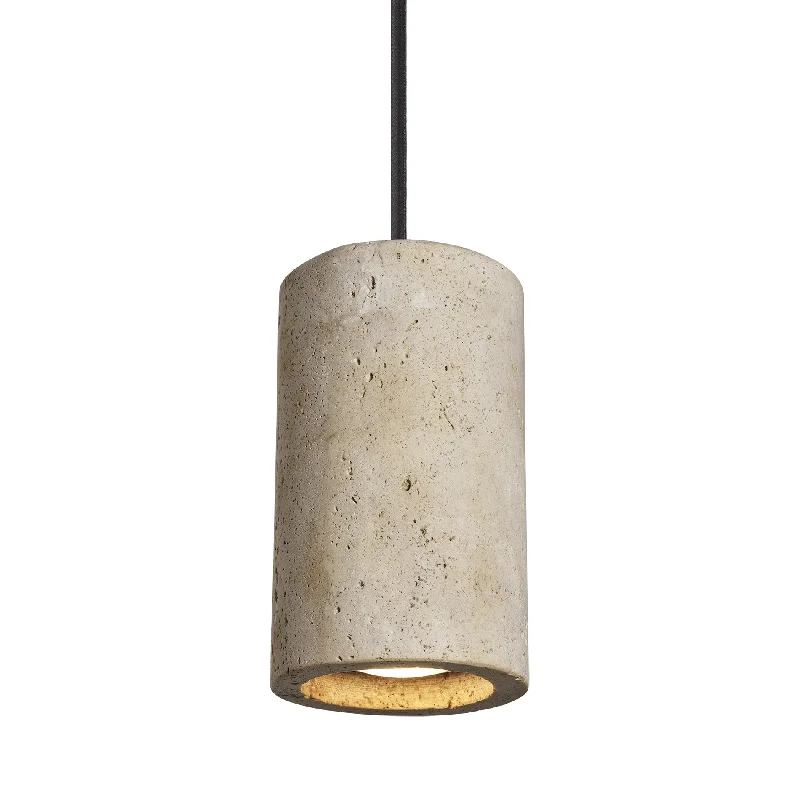 Small size Edison light bulbsTravertine Cylinder Pendant Light - 4 inch - Natural Small size Edison light bulbsTravertine Cylinder Pendant Light - 4 inch - Natural