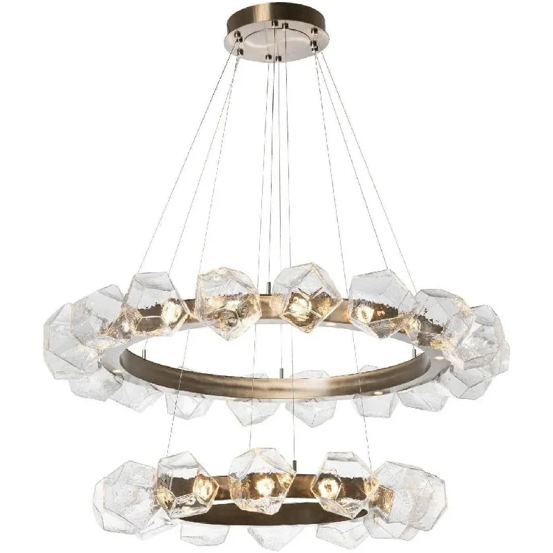 Track lighting with a brushed nickel finishGem Radial Ring Two Tier, 48-Inch