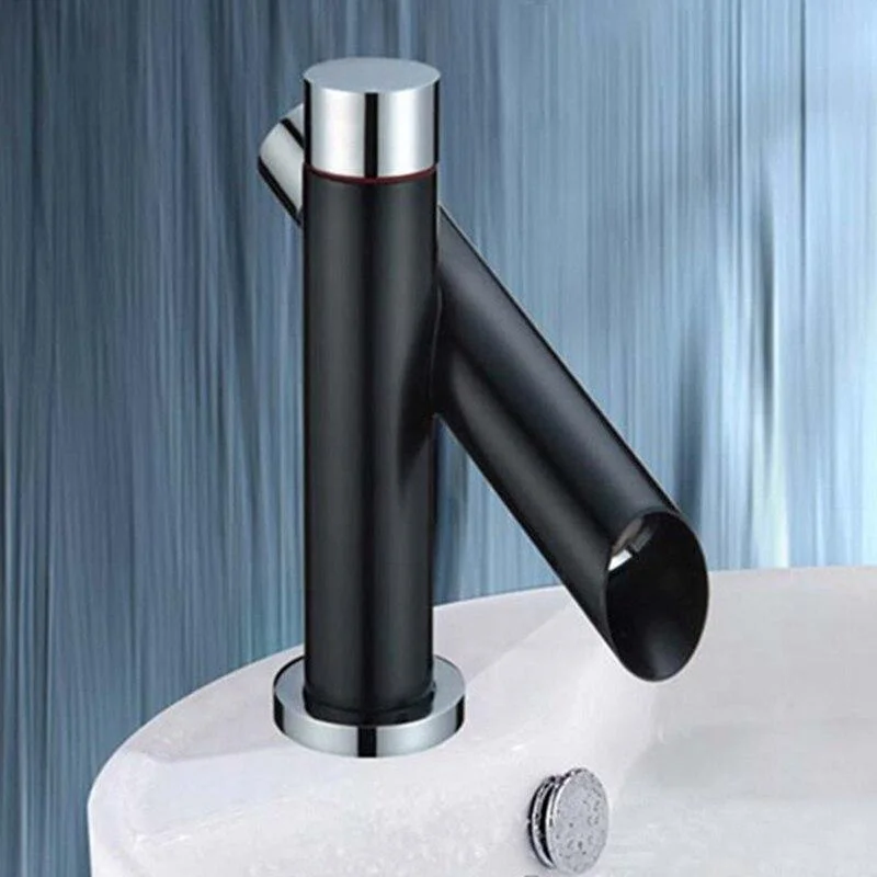 Bathroom Unique Single Handle Black Waterfall Basin Faucet Spout Mixer Tap Deck Mounted Bronze Finished Hot And Cold Water Bathroom Unique Single Handle Black Waterfall Basin Faucet Spout Mixer Tap Deck Mounted Bronze Finished Hot And Cold Water