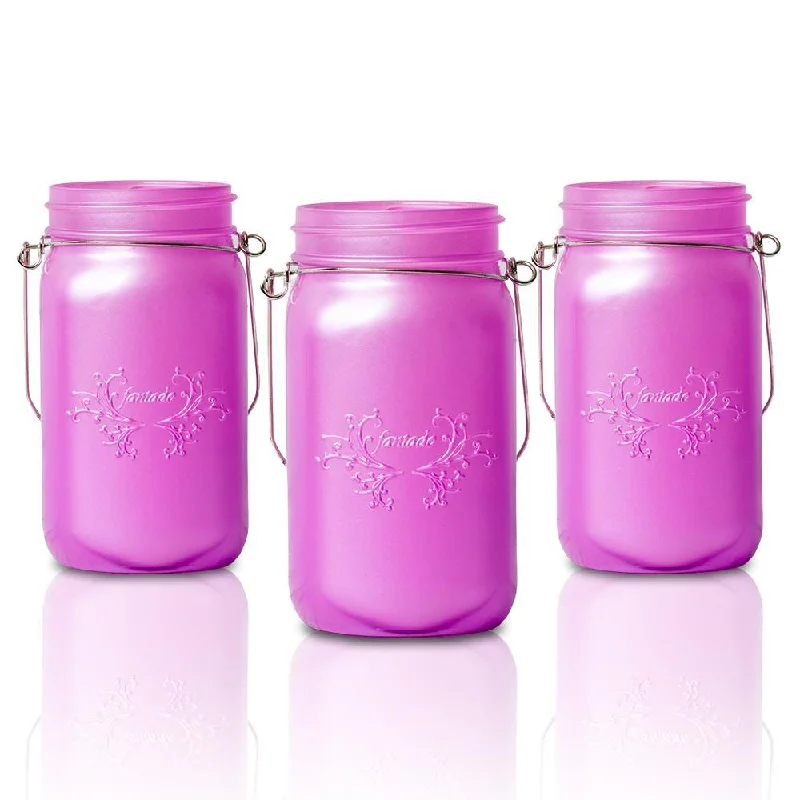 BLOWOUT SINGLE Fantado Wide Mouth Frosted Lavender Mason Jar w/ Handle, 32oz