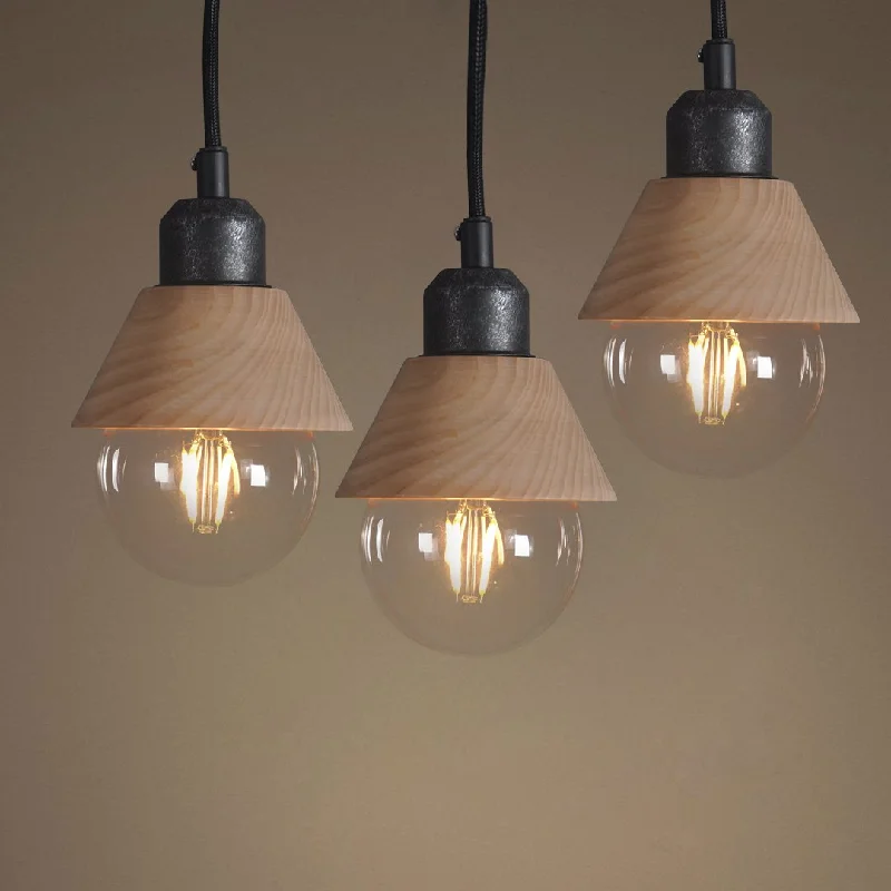 Industrial Lighting for Electronics ManufacturingWooden Mini Pendant Light Pack of 3 Industrial Lighting for Electronics ManufacturingWooden Mini Pendant Light Pack of 3
