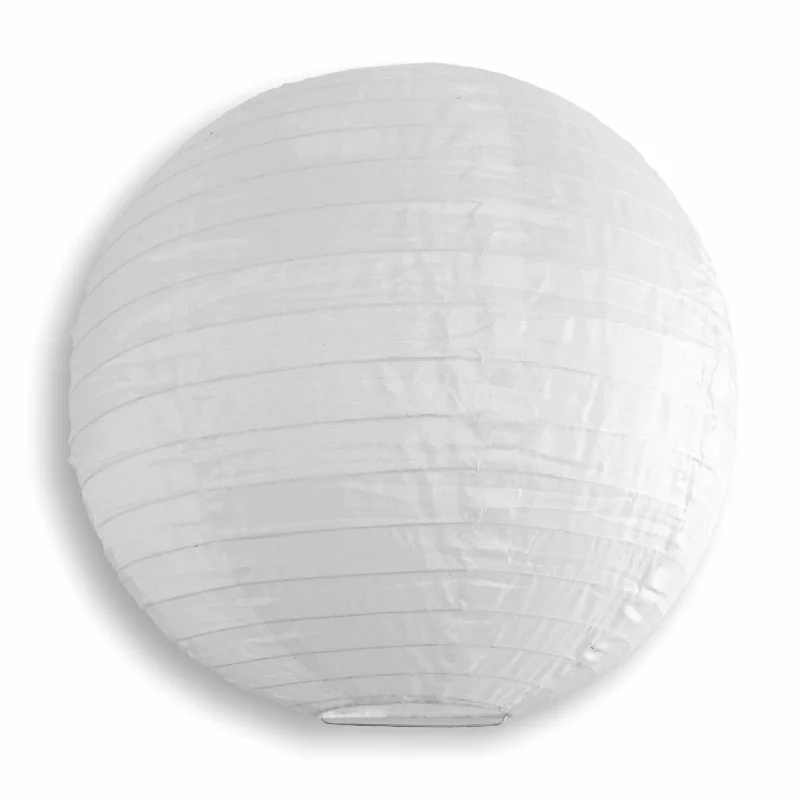 36" White Jumbo Shimmering Nylon Lantern, Even Ribbing, Durable, Dry Outdoor Hanging Decoration 36" White Jumbo Shimmering Nylon Lantern, Even Ribbing, Durable, Dry Outdoor Hanging Decoration