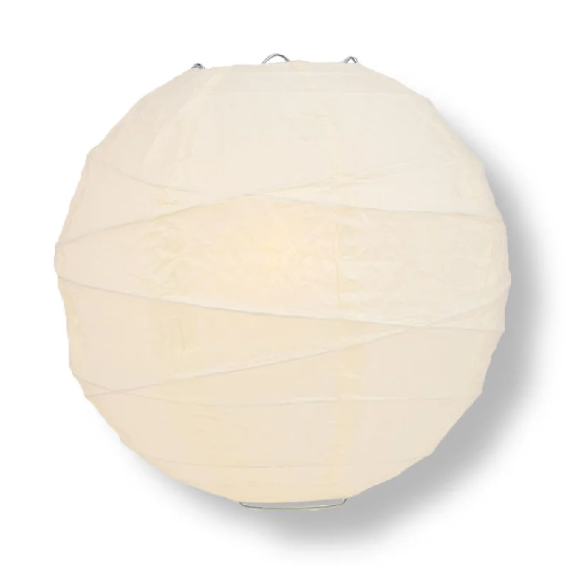 30" Beige / Ivory Jumbo Round Paper Lantern, Crisscross Ribbing, Chinese Hanging Wedding & Party Decoration 30" Beige / Ivory Jumbo Round Paper Lantern, Crisscross Ribbing, Chinese Hanging Wedding & Party Decoration