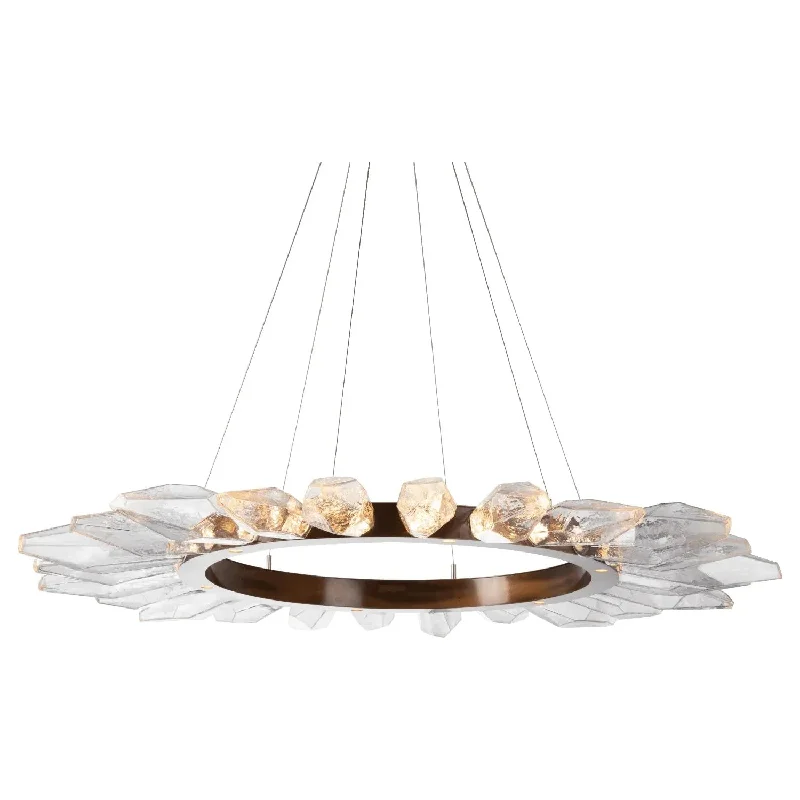 Track lighting with colored glass accentsRock Crystal Radial Ring, 56-Inch