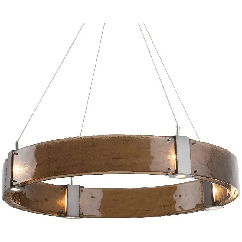 Modern track lighting with LED bulbsParallel Ring Chandelier, 33-Inch