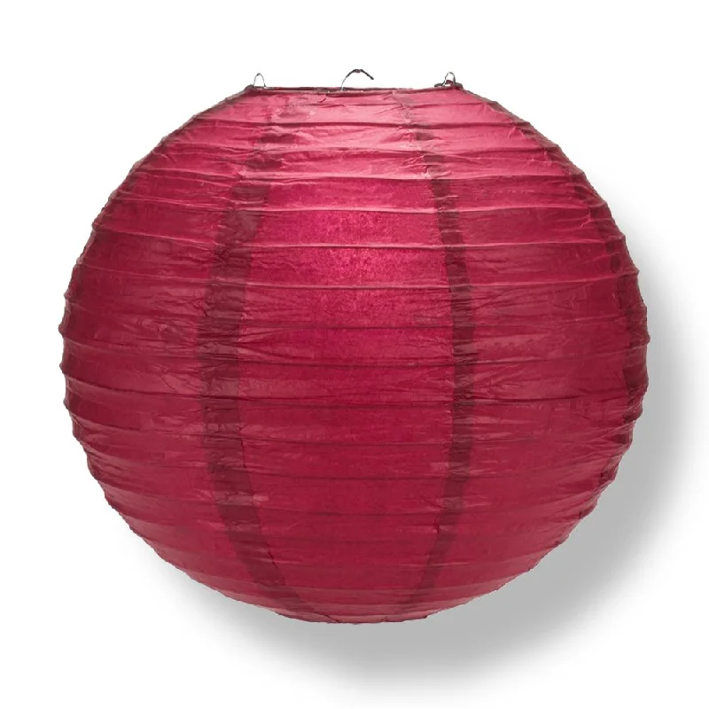 BLOWOUT 36" Velvet Red Jumbo Round Paper Lantern, Even Ribbing, Chinese Hanging Wedding & Party Decoration BLOWOUT 36" Velvet Red Jumbo Round Paper Lantern, Even Ribbing, Chinese Hanging Wedding & Party Decoration