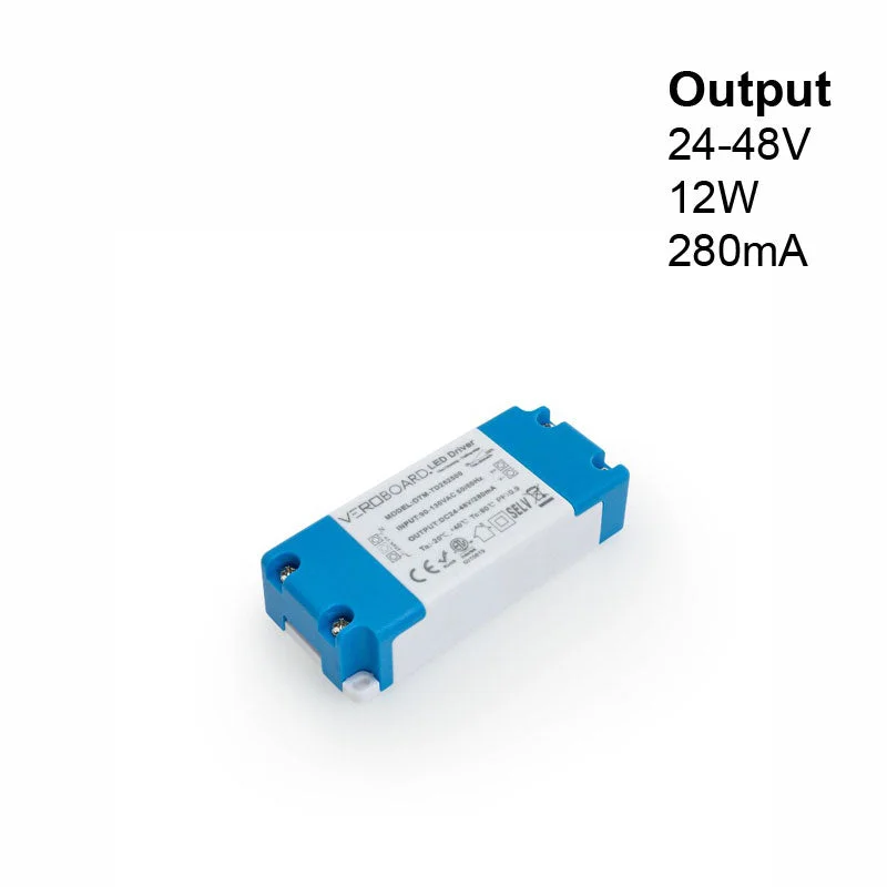 OTM-TD252500-280 Constant Current LED Driver, 280mA 24-48V 12W Dimmable