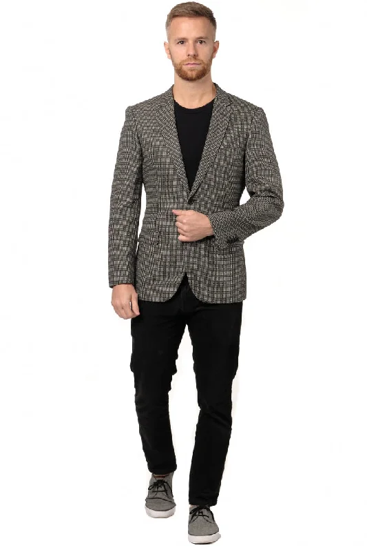 Slim Fit Black & White Sport Jacket GB-SJ-337