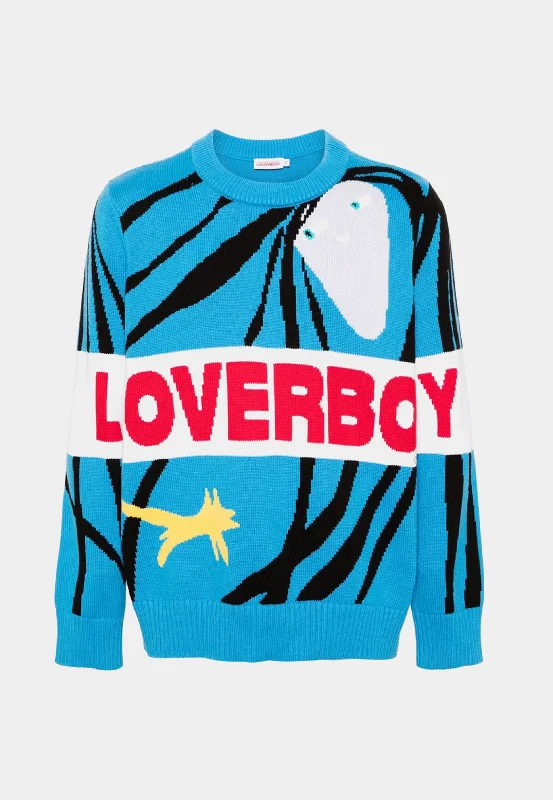 Charles Jeffery Loverboy Loverboy Logo Jumper Blue