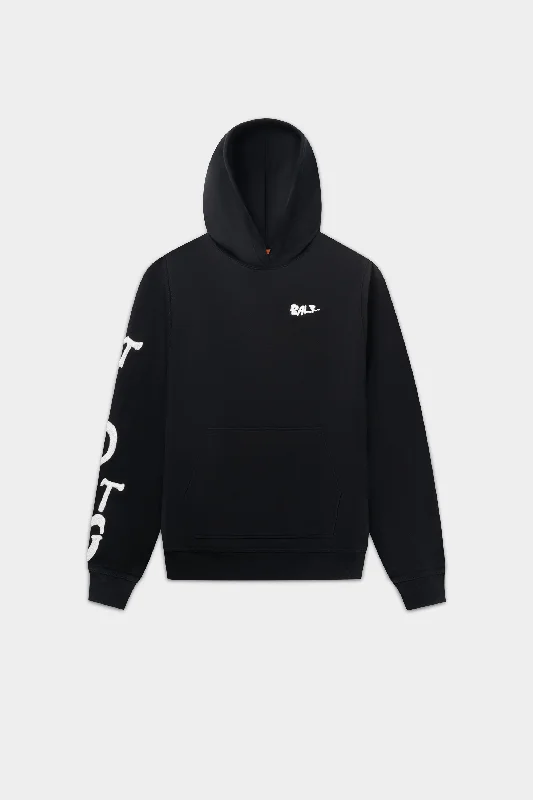 Game of the Gods Graffiti Box Fit Hoodie Jet Black